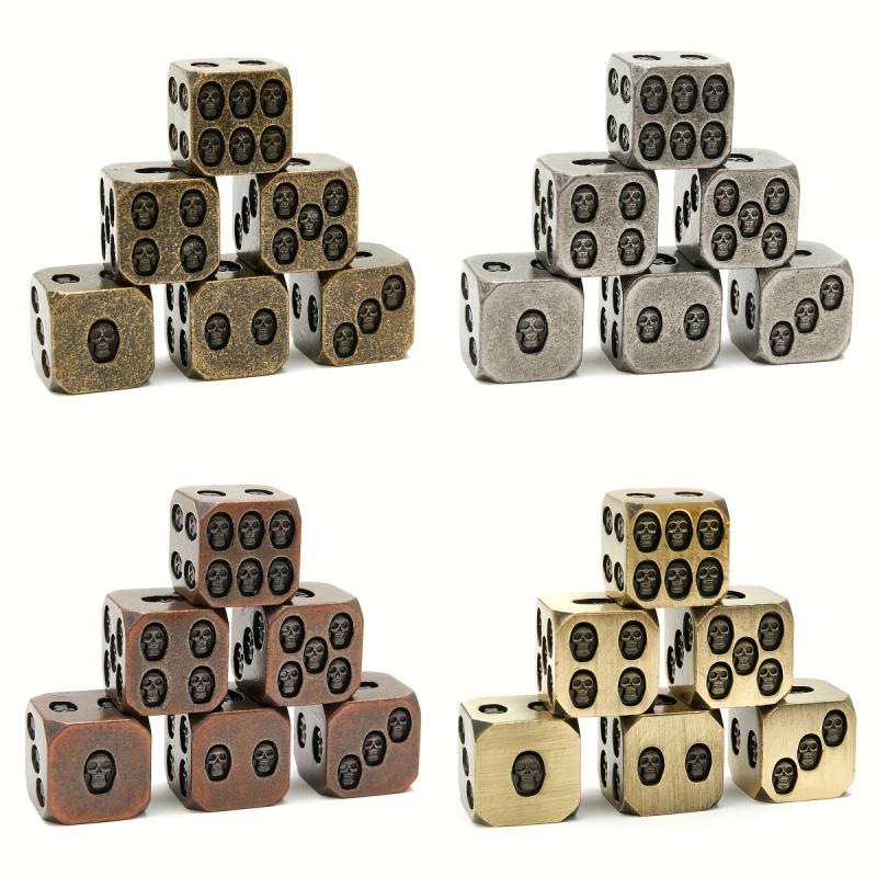 Metal Dice Skull Hexahedron Dice Punk Style Decoration