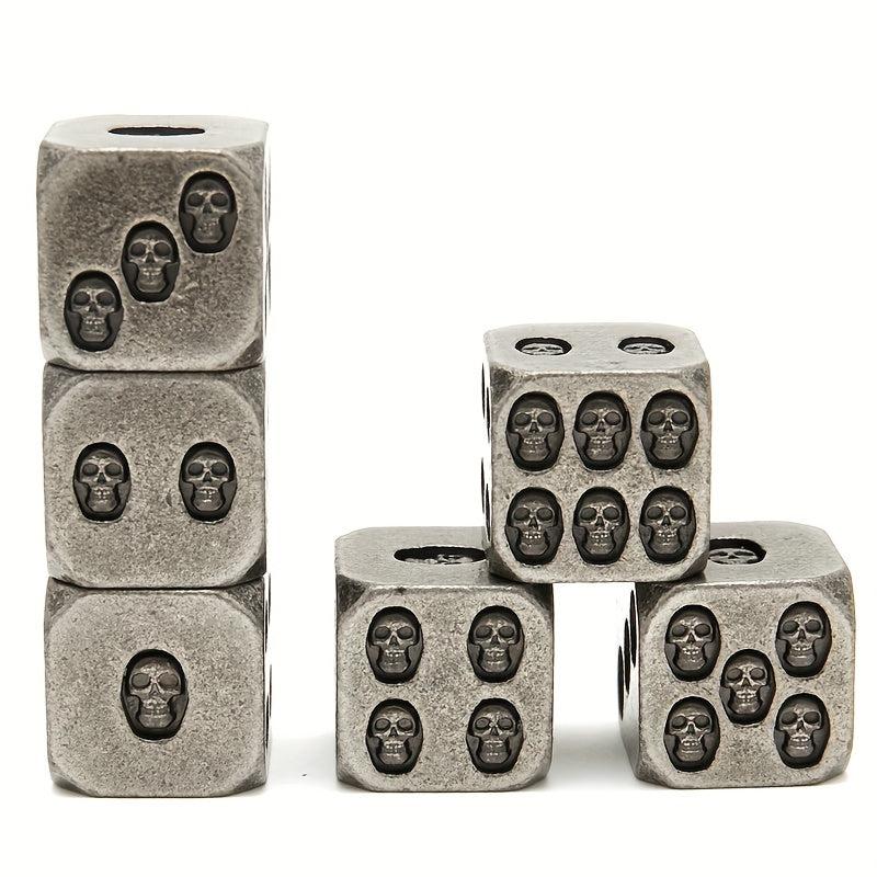 Metal Dice Skull Hexahedron Dice Punk Style Decoration