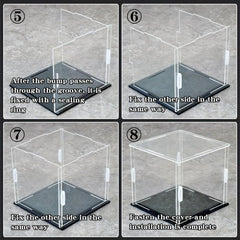 Acrylic Display Box Case Dustproof Tray Collectibles 25x20x30cm