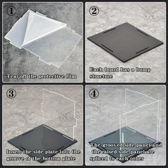 Acrylic Display Box Case Dustproof Tray Collectibles 25x20x30cm