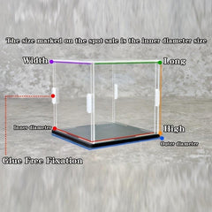 Acrylic Display Box Case Dustproof Tray Collectibles 25x20x30cm