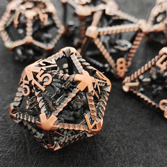 7pcs Purple Green Skeleton Dragon Number Dice Set