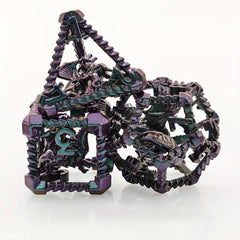 7pcs Purple Green Skeleton Dragon Number Dice Set