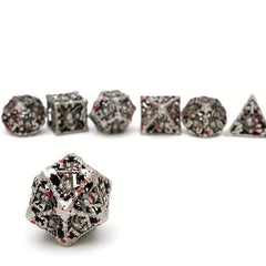 Metal Cutout Dice Seven Eyes Punk Halloween 7 Hollow Polyhedral Dice