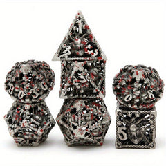 Metal Cutout Dice Seven Eyes Punk Halloween 7 Hollow Polyhedral Dice