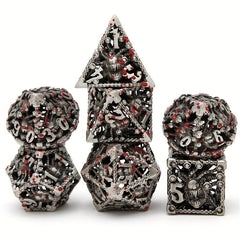 Metal Cutout Dice Seven Eyes Punk Halloween 7 Hollow Polyhedral Dice