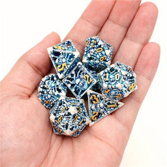 Metal Cutout Dice Seven Eyes Punk Halloween 7 Hollow Polyhedral Dice