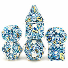 Metal Cutout Dice Seven Eyes Punk Halloween 7 Hollow Polyhedral Dice