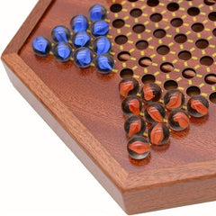 Hexagon Jumping Chess Drawer Storage Chess Game Puzzle Wooden Chess