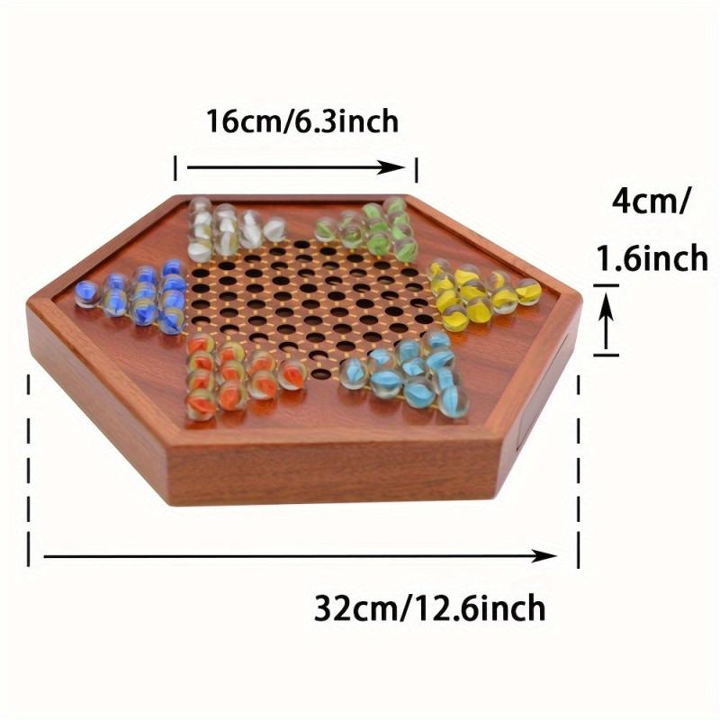 Hexagon Jumping Chess Drawer Storage Chess Game Puzzle Wooden Chess