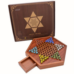 Hexagon Jumping Chess Drawer Storage Chess Game Puzzle Wooden Chess