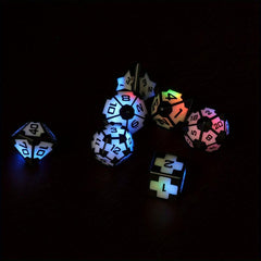 Rechargeable Colourful Dices Light Up Dice Set With Charging Box