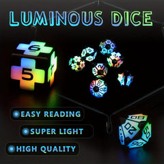 Rechargeable Colourful Dices Light Up Dice Set With Charging Box