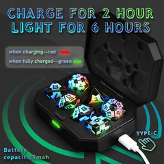 Rechargeable Colourful Dices Light Up Dice Set With Charging Box