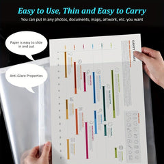 50 Tabloid Page Protectors 18x27.94 cm Landscape Binder Covers Clear Plastic