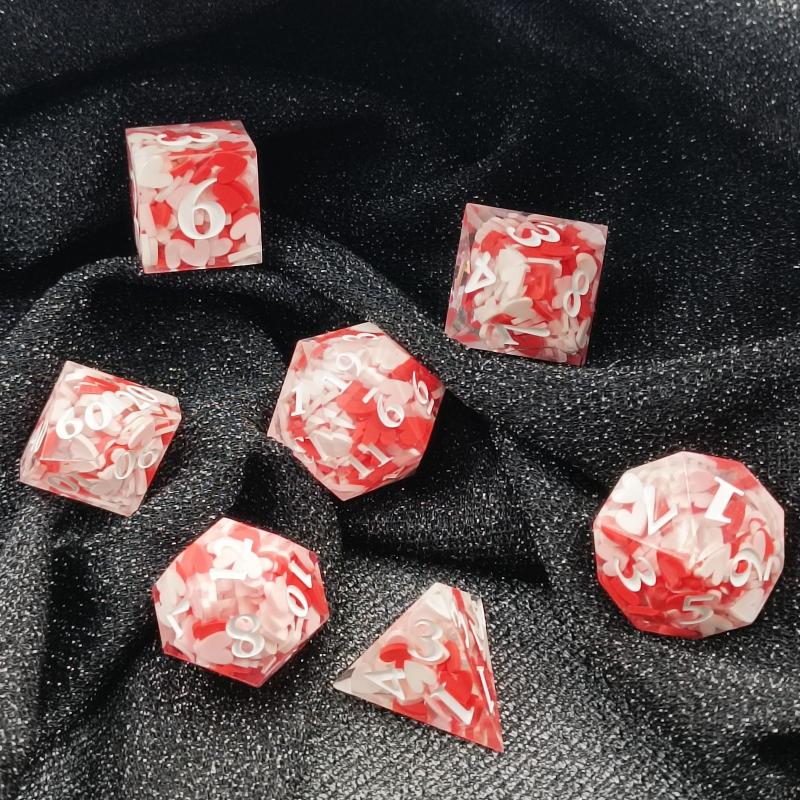 Liquid Core Dice Set Sharp Resin Metal 7 Dice Set