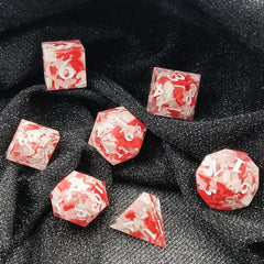 Liquid Core Dice Set Sharp Resin Metal 7 Dice Set