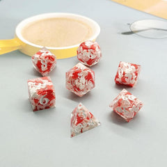 Liquid Core Dice Set Sharp Resin Metal 7 Dice Set