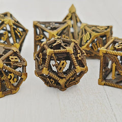 7pcs Dragon Slayer Metal Hollowing Dice Set Hand-welded Lightweight