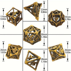 7pcs Dragon Slayer Metal Hollowing Dice Set Hand-welded Lightweight