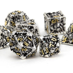 7pcs Silvery Golden Octopus Metal Polyhedral Dice Set