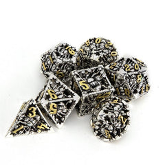 7pcs Silvery Golden Octopus Metal Polyhedral Dice Set