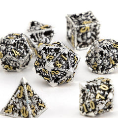 7pcs Silvery Golden Octopus Metal Polyhedral Dice Set