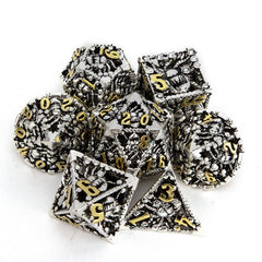 7pcs Silvery Golden Octopus Metal Polyhedral Dice Set