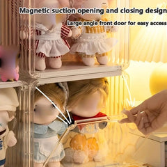 Clear Display Box Doll Display Storage Case Stackable Show Case