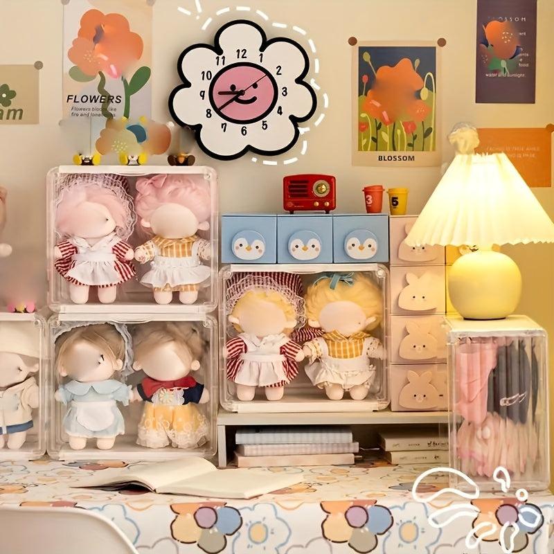 Clear Display Box Doll Display Storage Case Stackable Show Case