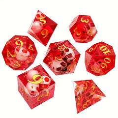 7pcs Resin Quicksand Liquid Polyhedral Dices Board Game