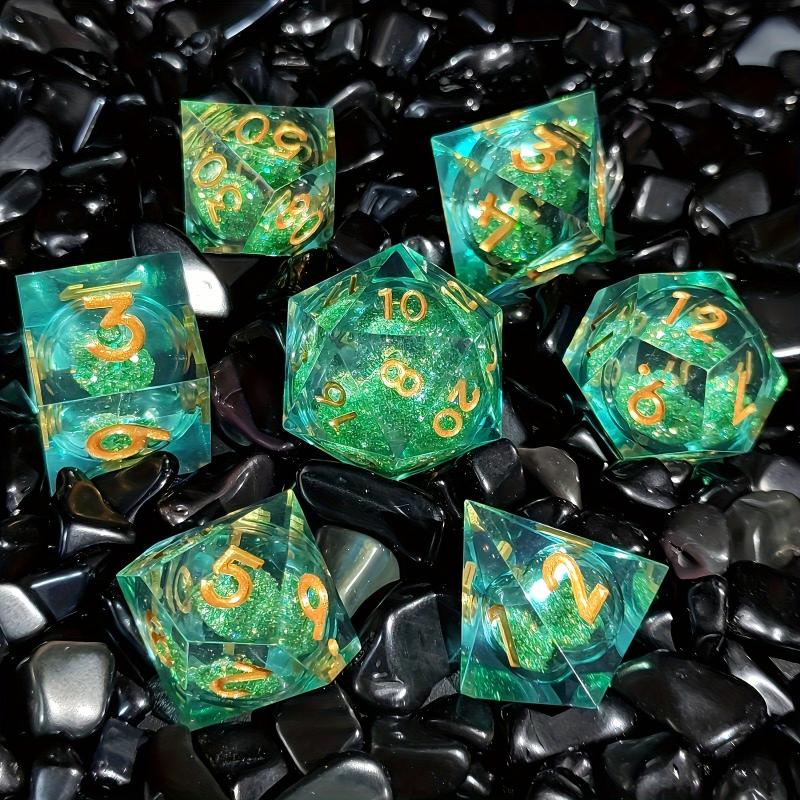 7pcs Resin Quicksand Liquid Polyhedral Dices Board Game