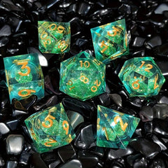 7pcs Resin Quicksand Liquid Polyhedral Dices Board Game
