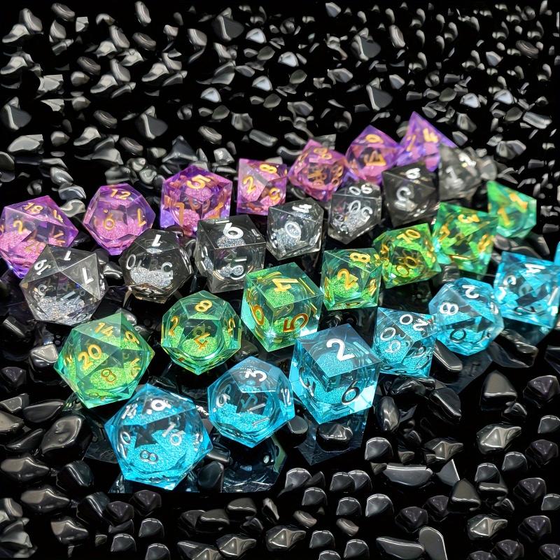 7pcs Resin Quicksand Liquid Polyhedral Dices Board Game
