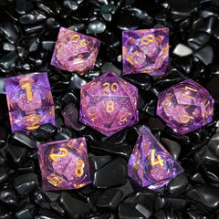 7pcs Resin Quicksand Liquid Polyhedral Dices Board Game