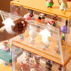 Transparent Dustproof Doll Storage Box Magnetic Absorption Storage Cabinet