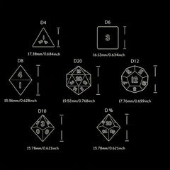 Resin Sharp Edge Dice Polyhedral Set Starry Sky Liquid Core