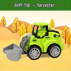 4pcs Eng Vehicle Model Press Sliding Car Excavator Bulldozer Kids Toy