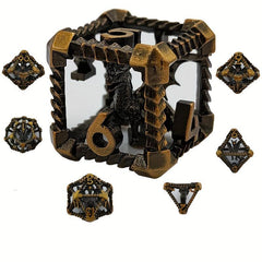 7pcs Metal Hollow Dragon Dice Set for Board Game Gift