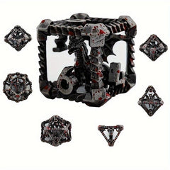 7pcs Metal Hollow Dragon Dice Set for Board Game Gift