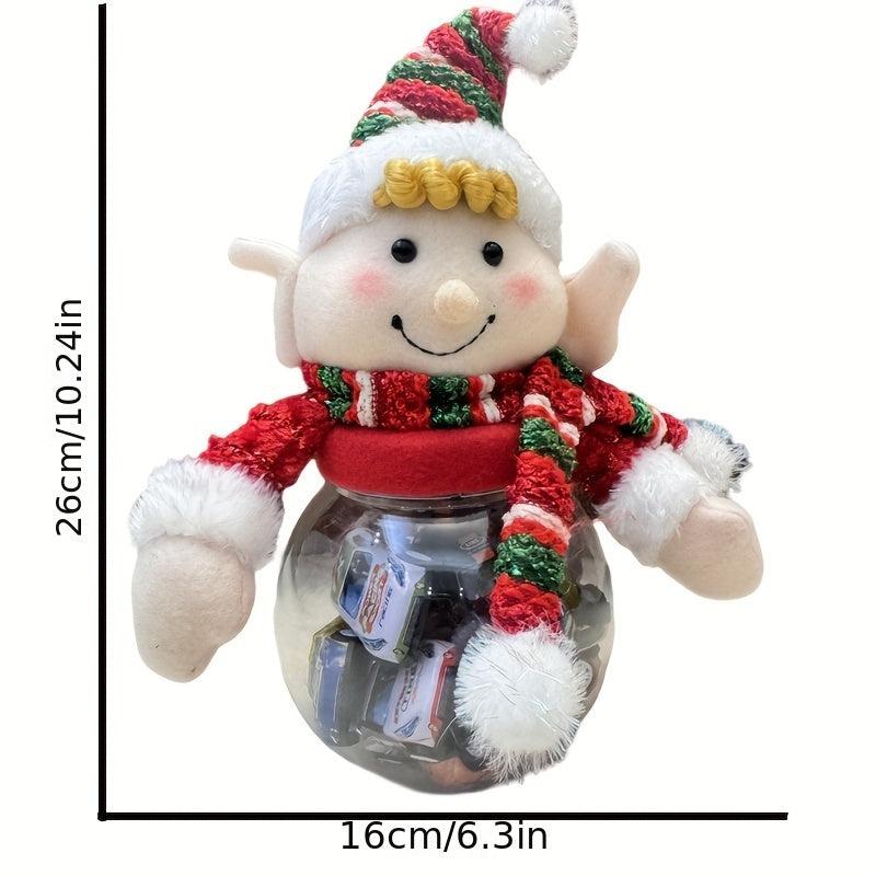 Christmas Car Candy Box Collection Jar Elf Doll Head Gift Pendant