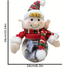Christmas Car Candy Box Collection Jar Elf Doll Head Gift Pendant