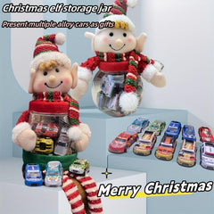 Christmas Car Candy Box Collection Jar Elf Doll Head Gift Pendant