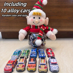 Christmas Car Candy Box Collection Jar Elf Doll Head Gift Pendant