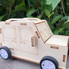 DIY Pull Back Car Education Toy Clockwork Inertia Physics