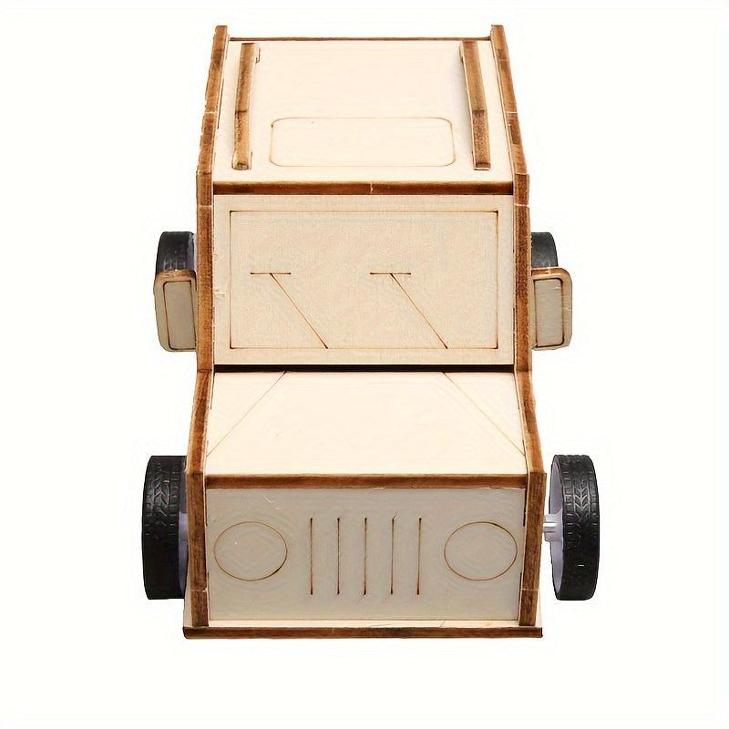DIY Pull Back Car Education Toy Clockwork Inertia Physics