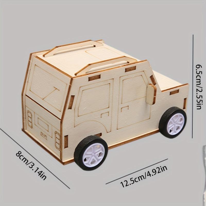 DIY Pull Back Car Education Toy Clockwork Inertia Physics