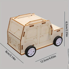 DIY Pull Back Car Education Toy Clockwork Inertia Physics