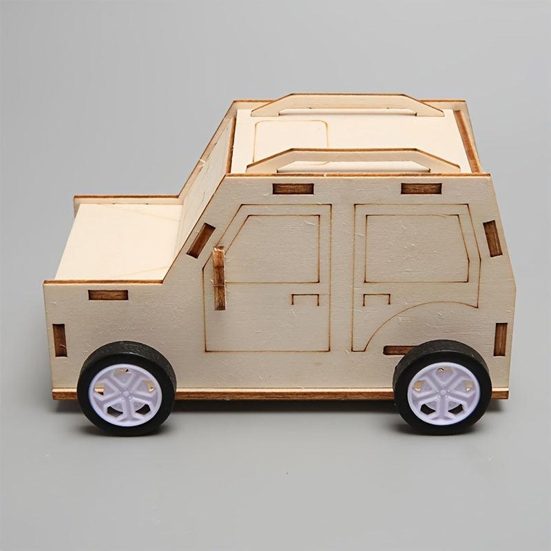 DIY Pull Back Car Education Toy Clockwork Inertia Physics