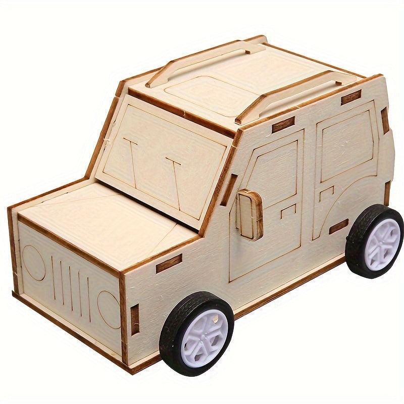 DIY Pull Back Car Education Toy Clockwork Inertia Physics
